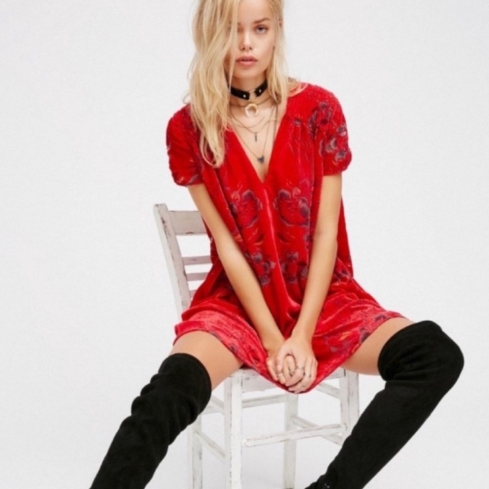 Free People Velvet Burnout mini Dress